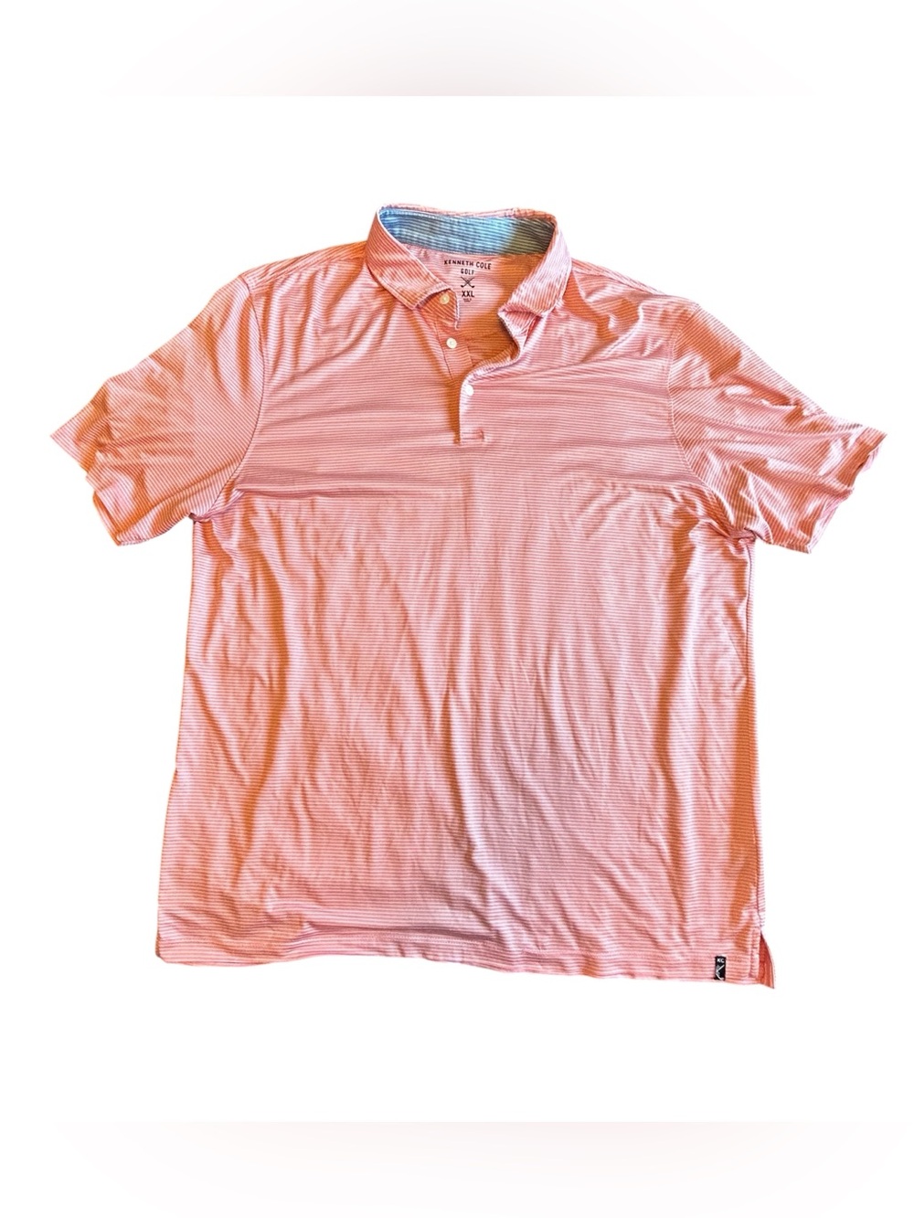 Kenneth Cole Men's Light Pink Striped Polo Shirt